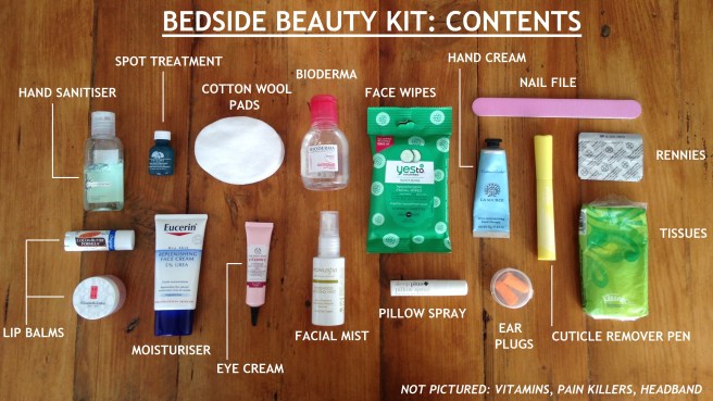 Bedside Beauty Kit Contents