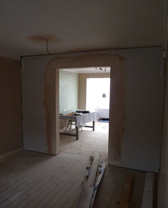 living room wall knocked through