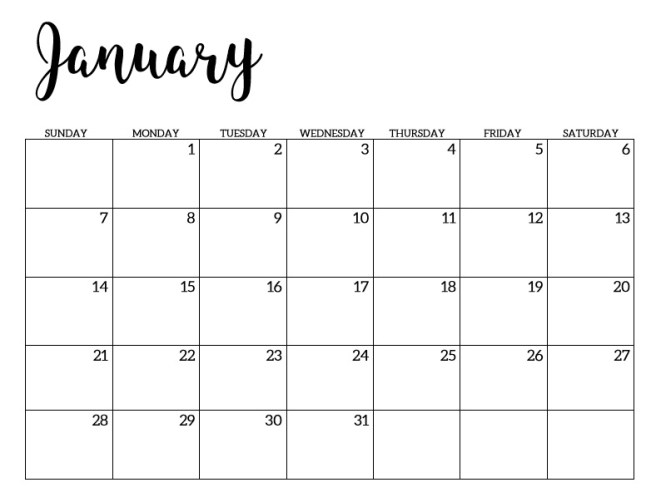 minimal 2018 calendar 5