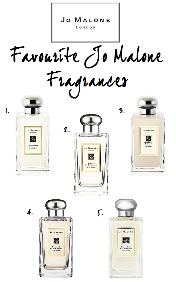 Top 5 Favourite Jo Malone Fragrances